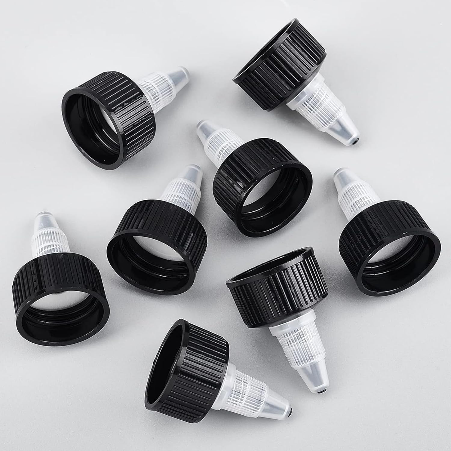 OLYCRAFT 36pcs Squeeze Bottle Cap 24/410 Natural Twist Top Caps Black Replacement Caps Twist Top Cap Bottle Dispensing Lid Bottles Lid Replacement Caps for Squeeze Glue Bottles Dispensing Lids