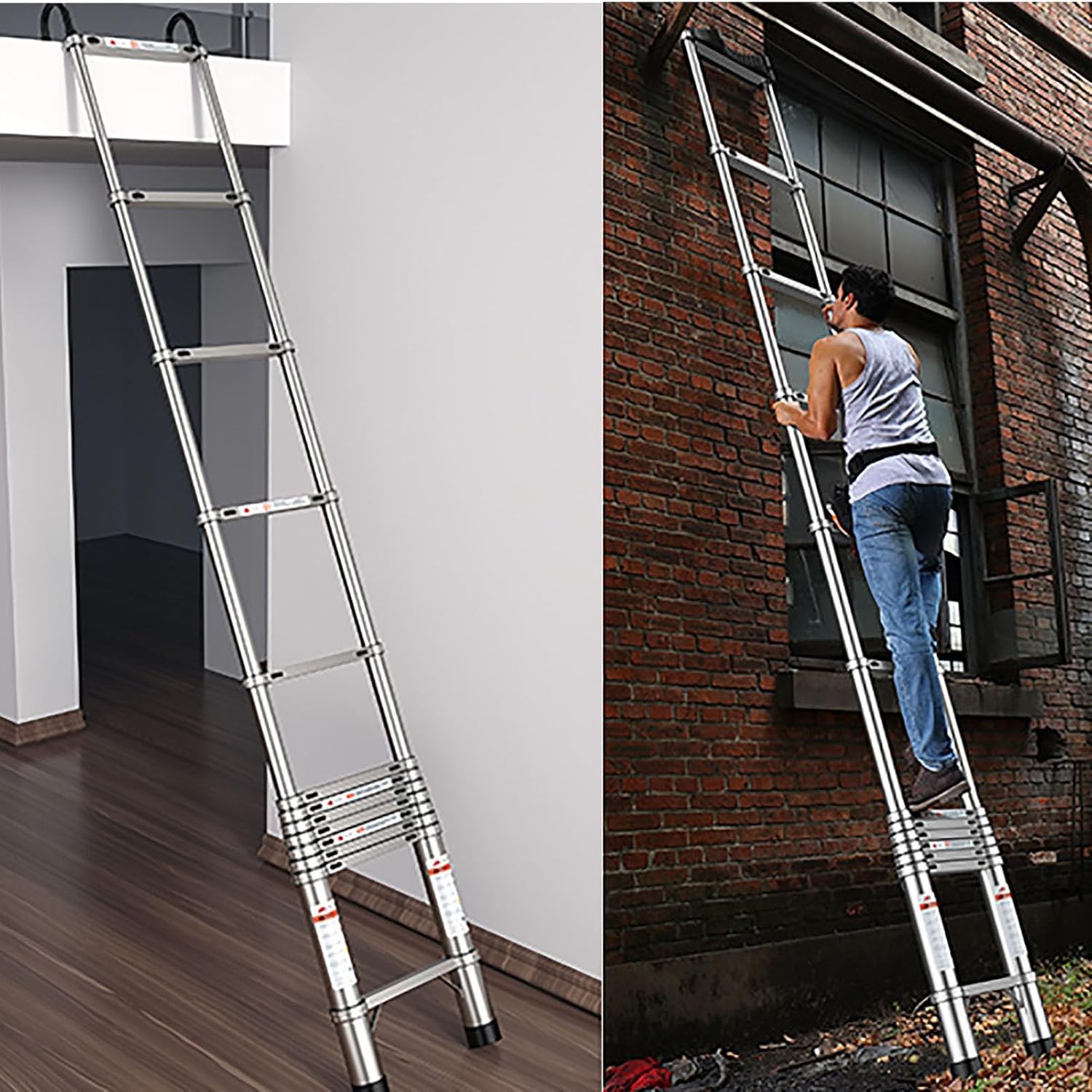 Telescoping Ladder, Quick Button Retraction Slow Down Protective Design, Weight Capacity 330 Lbs, Anti-Slip & Lightweight for Home, RV Heavy Duty (Size : 180cm/70.9in)