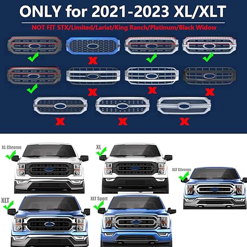 Miniatura 6 de DOOD Luces de parrilla para F150 2021 2022 2023 XL XLT Parrilla frontal ámbar luces OEM parrilla LED luz de advertencia luces LED con arnés de