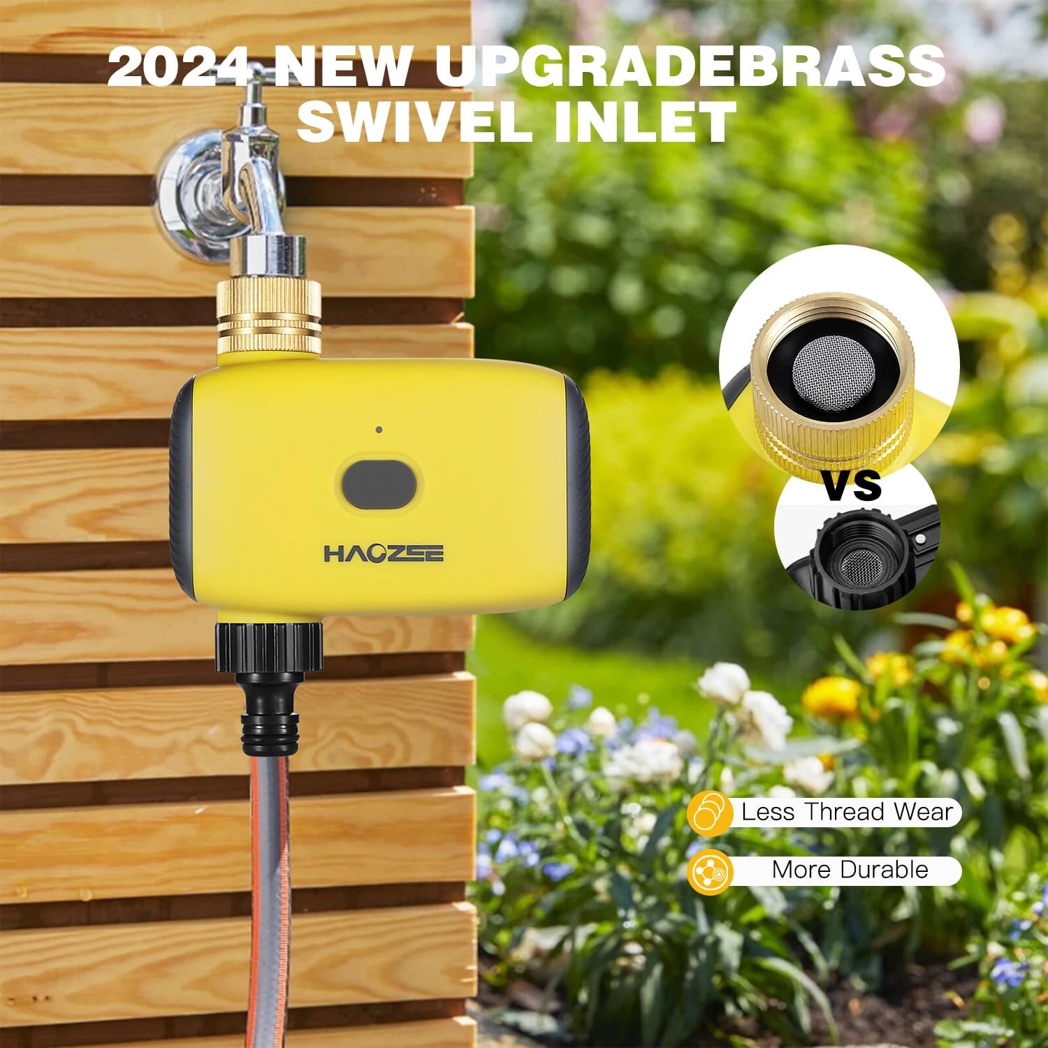 Haozee Smart Water Timer for Garden Hose, Sprinkler Timer for Watering,Requires Zigbee 3.0 Hub,Support Home Assistant Zigbee2mqtt,Automatic Irrigation Controller System for Lawns and Yard.