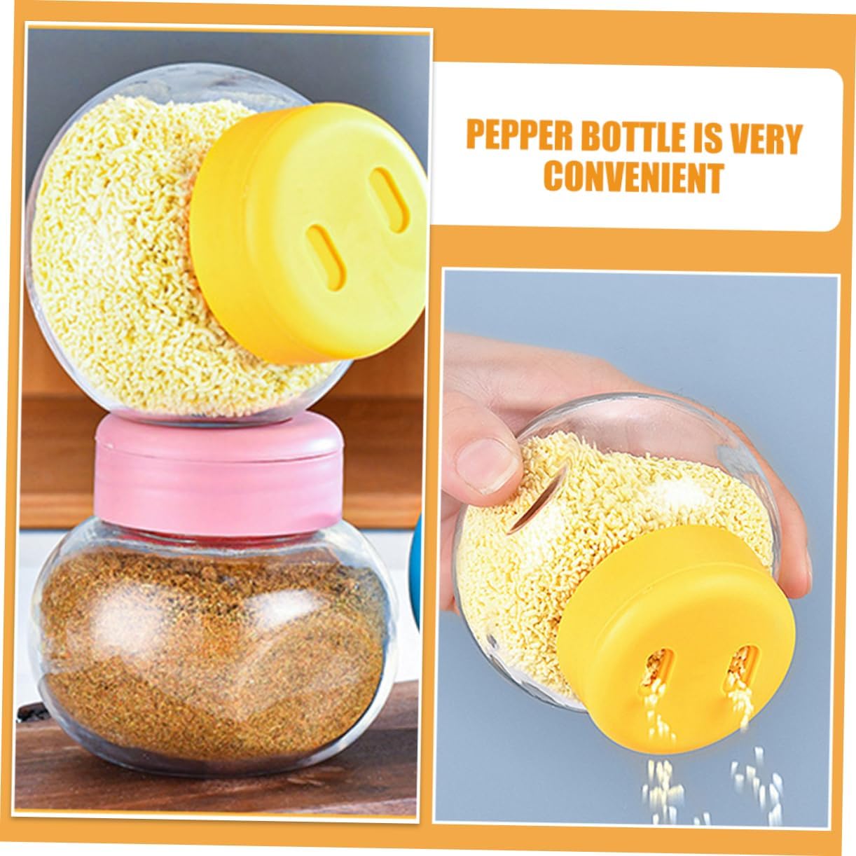 STOBAZA 3pcs Pepper Shaker Salt for Kitchen Glass Condiment Bottle Sealing Lid