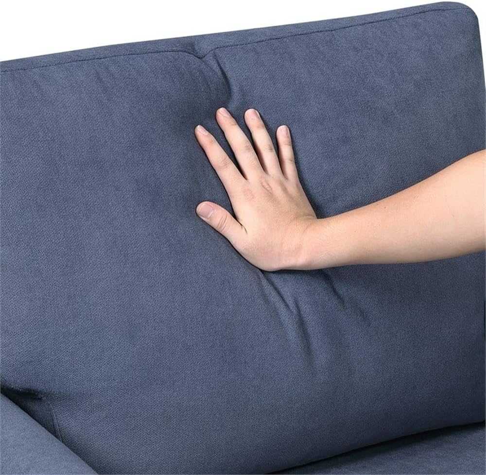 Pemberly Row Textured Fabric Loveseat, Blue Upholstery, Flared Arms, Solid Wood and Plywood Frame, Foam Padding with Pocket Coils, Black Faux Wood Feet, Compact Modern Seating for Living Room or Home