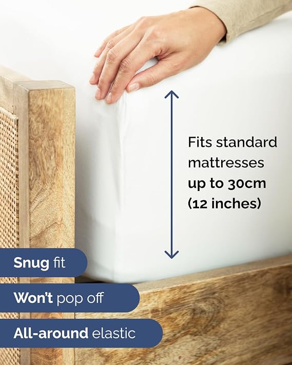 Fitted Sheet Small Double 120x190 - Microfibre Deep 30cm (12) - White