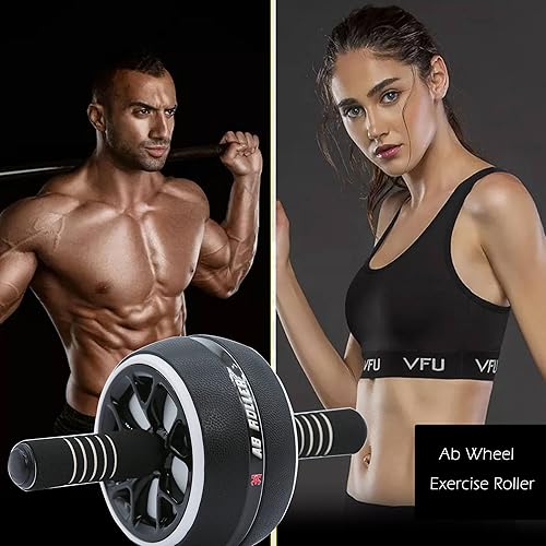 Miniatura 6 de Rodillo de rueda AB, rueda de ejercicios abdominales de fitness, rodillo de entrenamiento de fuerza, 12 pulgadas de ancho