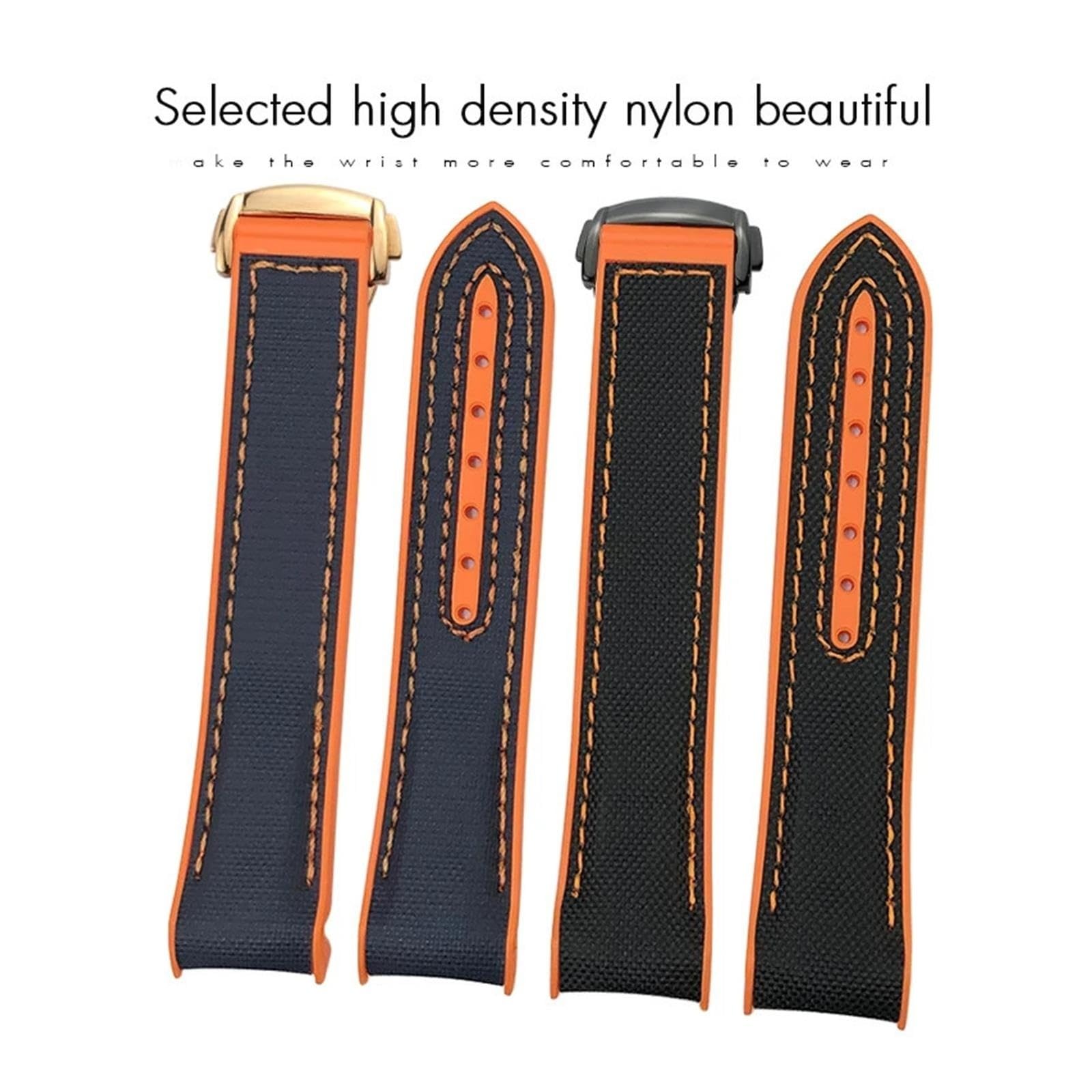 Cinturino in nylon e gomma siliconica compatibile con Omega