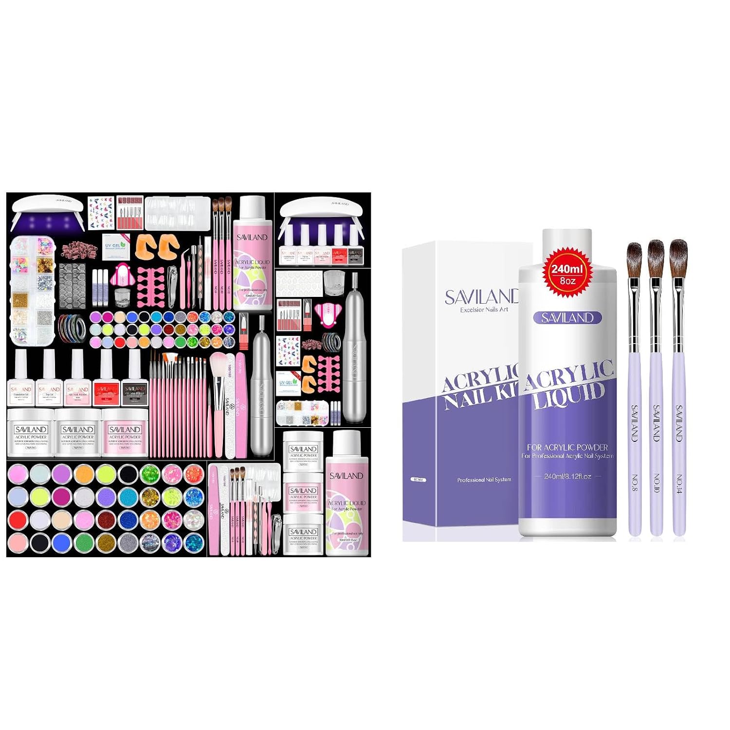 SAVILAND Acrylic Nail Kit with Acrylic Liquid