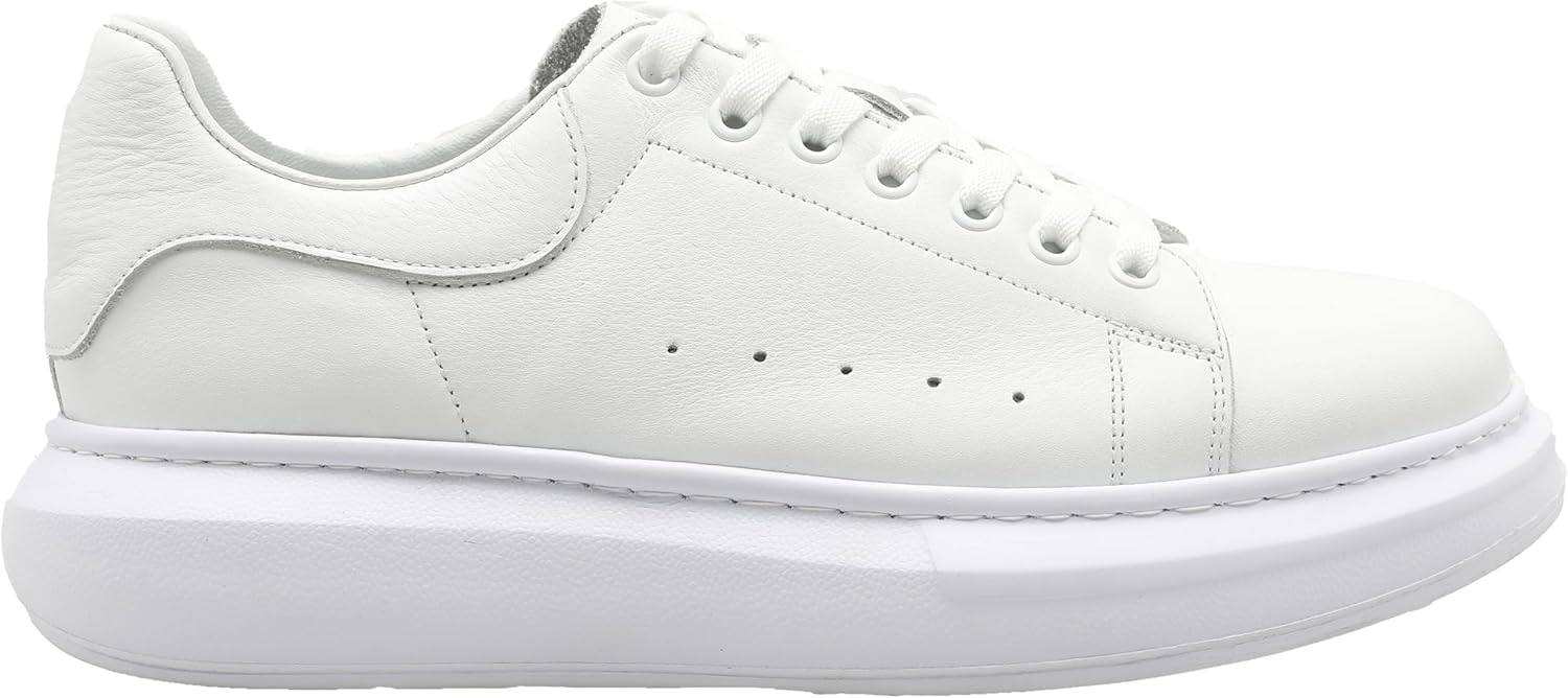 SOLL Queen II Men's Casual Sneakers | Genuine Leather Perforated Oversizded Thick Sole Shoes
