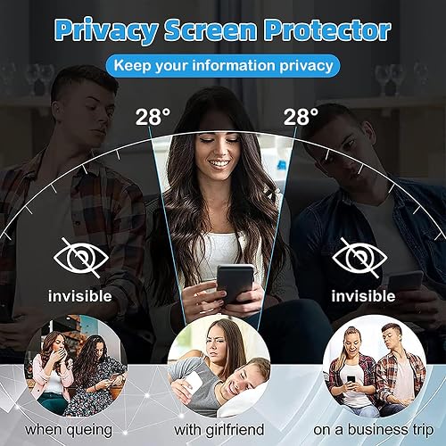 BCHKLAI Privacy Screen Protector for OPPO A6 Pro 5G/4G [2 Pack], Anti-Spy Tempered Glass Film, 9H Hardness, Anti Scratch, Anti Fingerprint, Bubble-Free, Anti-Spy Screen Protector for OPPO A6 Pro - 8