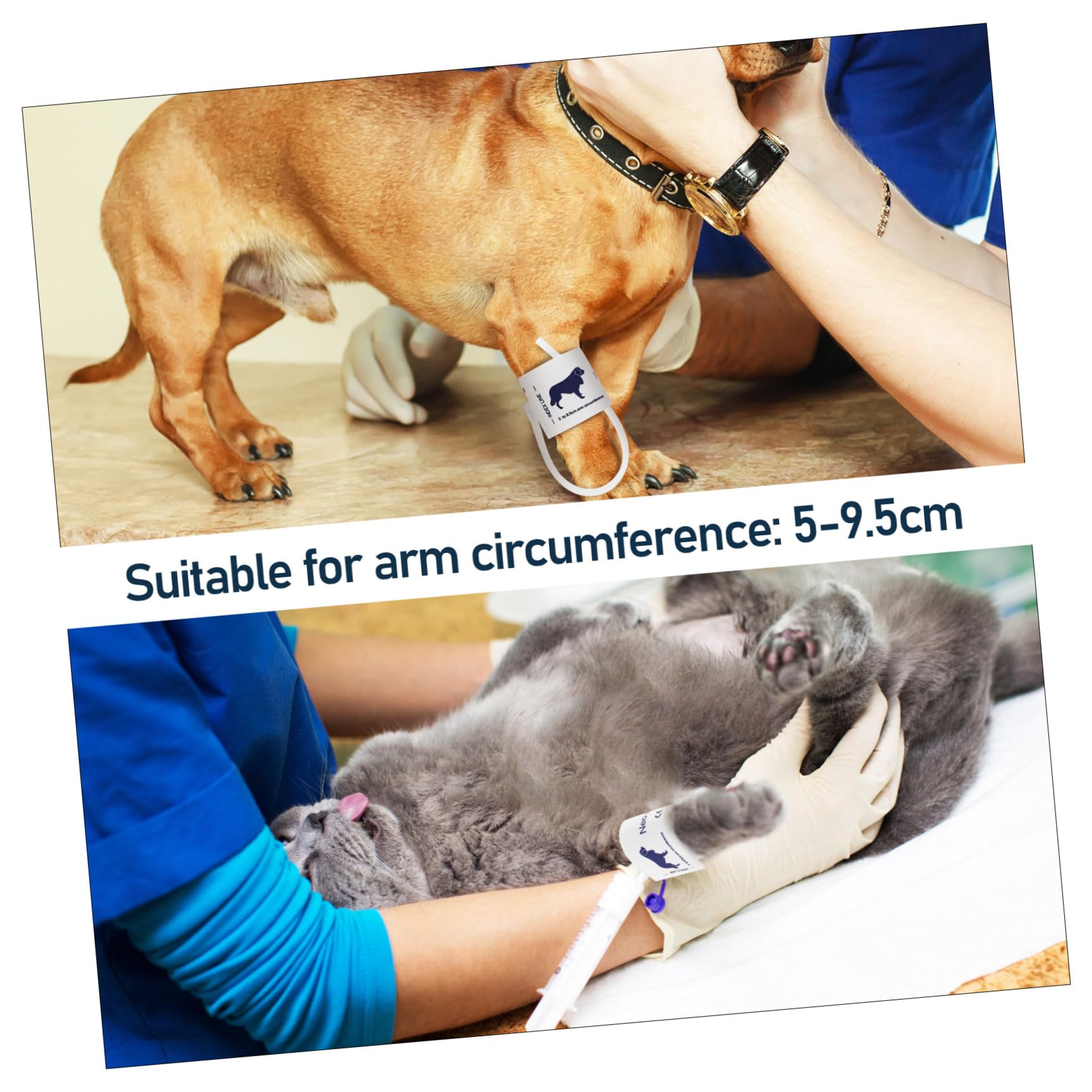 Bracciale per Misuratore di Pressione Non Tessuto, Adatto per Animali e Gatti Circonferenza Braccio 5-9,5cm, per Uso Veterinario