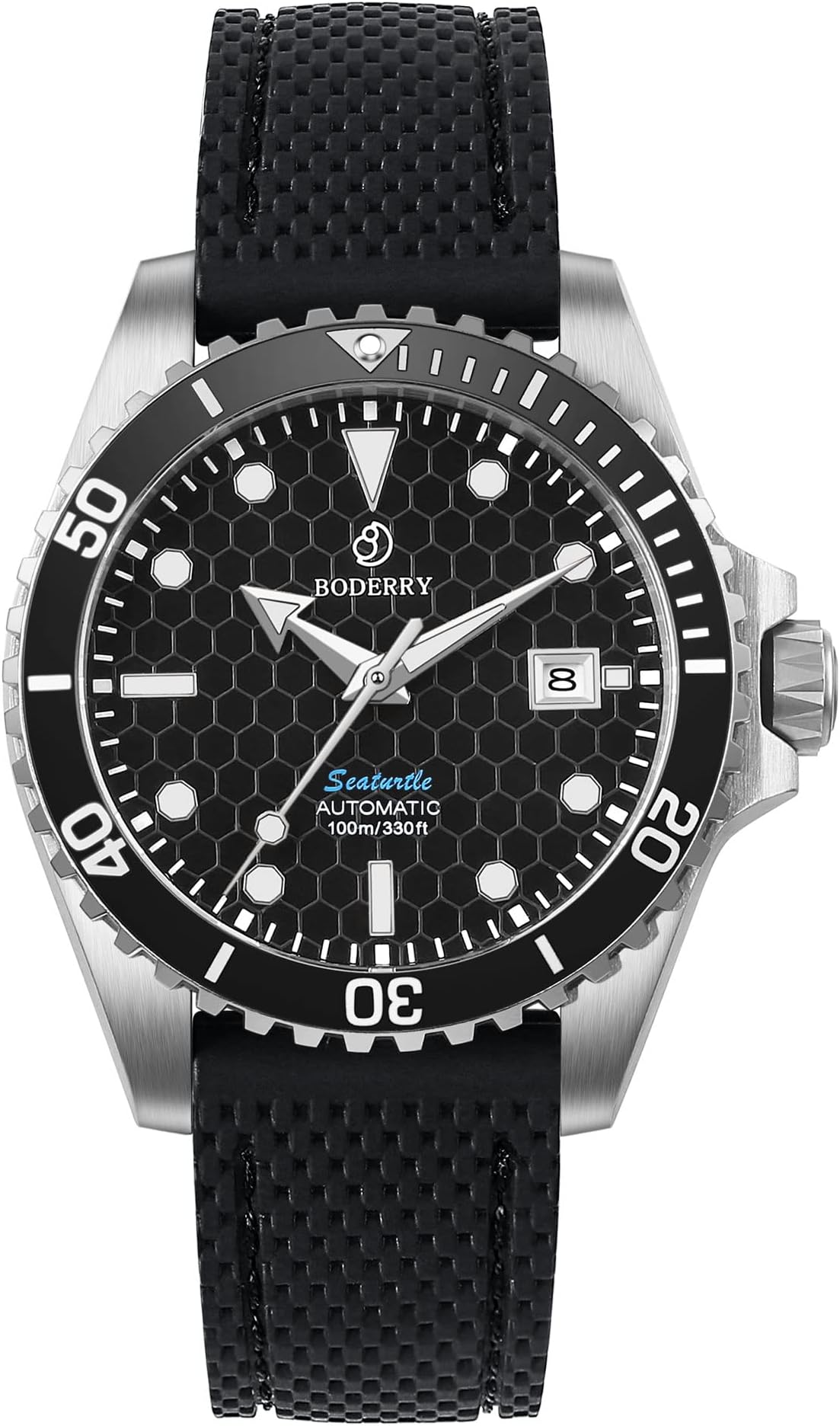 BODERRY Original Japanese Automatic Dive Watches for Men,Titanium Case with Sapphire Crystal -100M Waterproof Mens Mechanical Wrist Watches with Swiss Super Luminova & Screw Down Crown