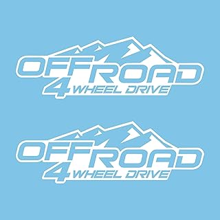 Autodomy | Pegatinas 4x4 Off Road | Pack 2 Uds | Pegatinas Coche 4x4 | Adhesivos para Coche, Todoterreno Exterior | Color Blanco