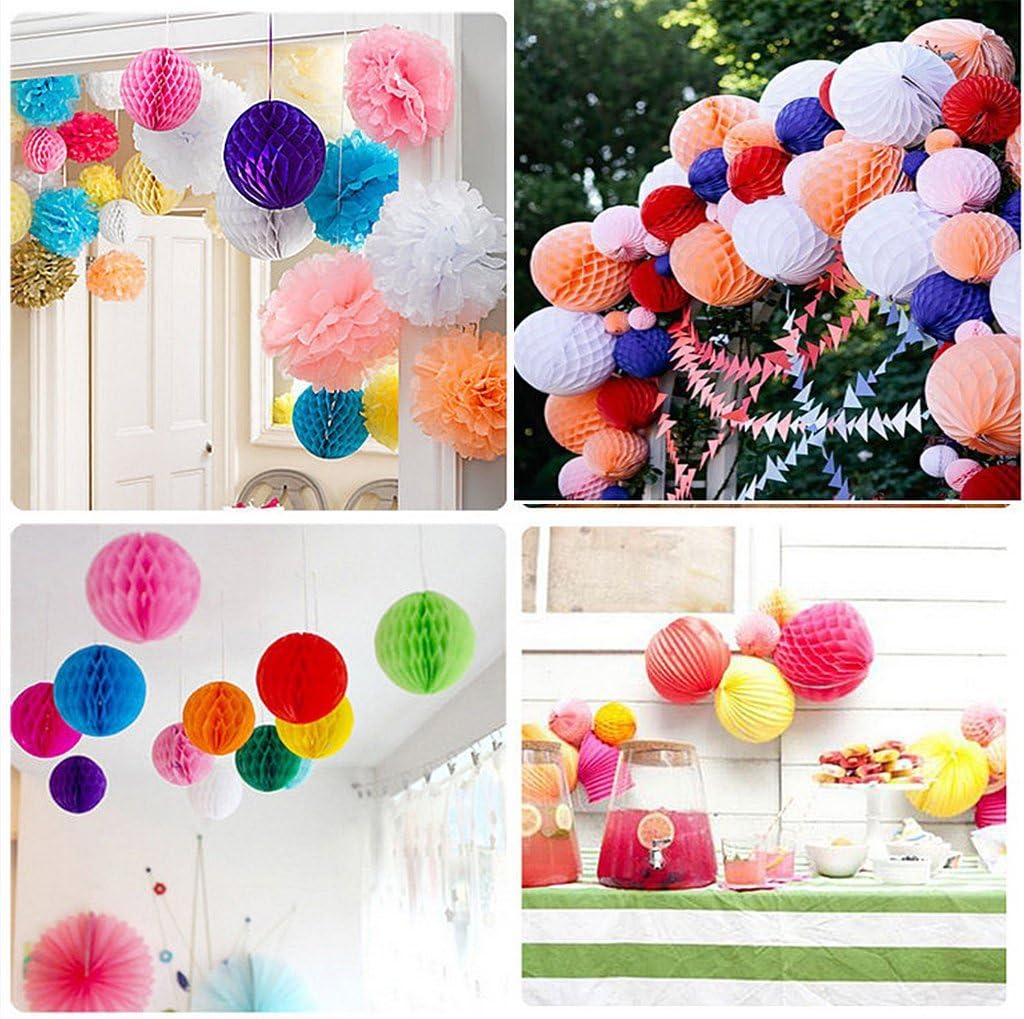 Daily Mall 10pcs 8 inch & 10 inch Honeycomb Balls Party Pom-Pom Tissue Paper Decoration Wedding & Birthday Balls (Style-2)