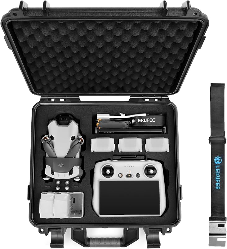 Waterproof Hard Carrying Case for DJI Mini 4 Pro/4/3 Pro/Mini 3,Fly More Combo,DJI RC 2/RC,RC N3/2/1 Remote Controller and Accessories(Case Only)