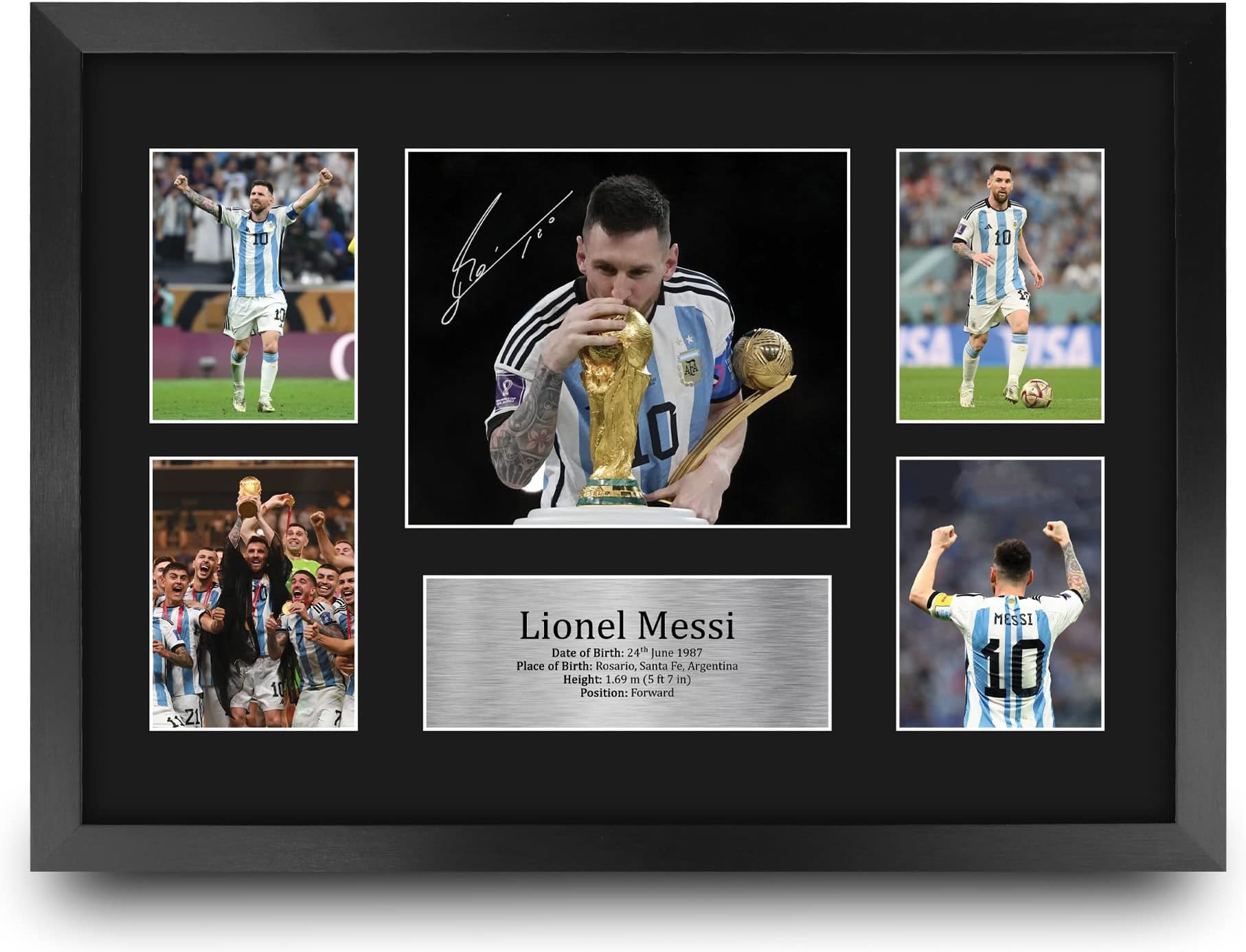 HWC Trading FR A3 Lionel Messi Argentina Gifts Printed Signed Autograph Picture for Football Fans and Supporters - A3 Framed