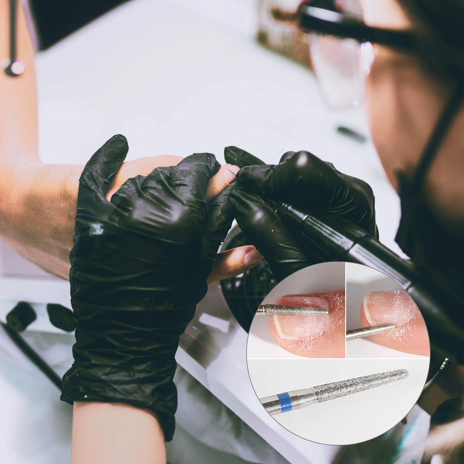 10 Pezzi Punte Fresa Unghie,Punta da Trapano per Fresa Manicure Elettrica Professionale Accessori per Lucidatura,Rimozione Gel, Pelle Morta, Strumenti per Manicure (03)
