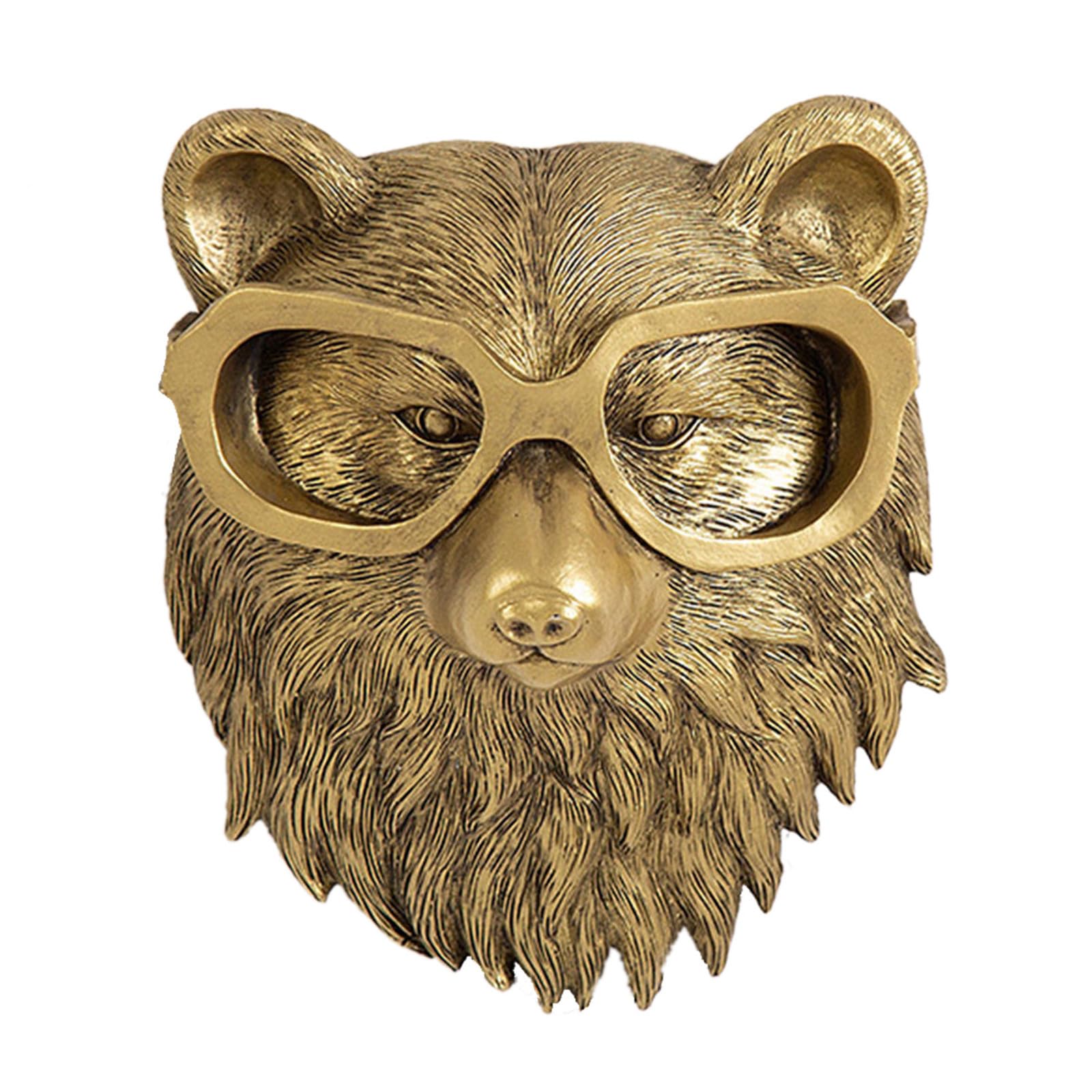 GUASDIE Animal Heads Wall Decor, Gold Vintage Decor Sculpture Resin Animal Head Wall Hanging Unique Art for Living Room, Bedroom, Kitchen, Gift, Home Decor, Bear