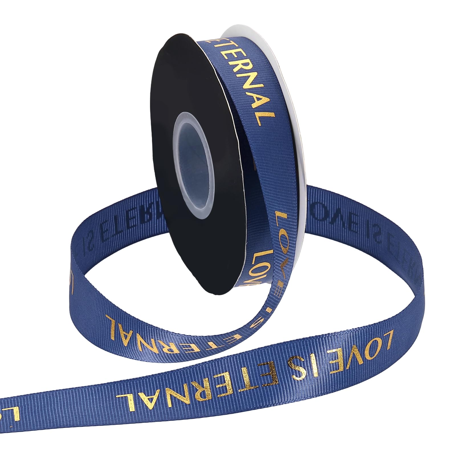 Ruban en polyester bleu marine pour emballage de cadeau et fête