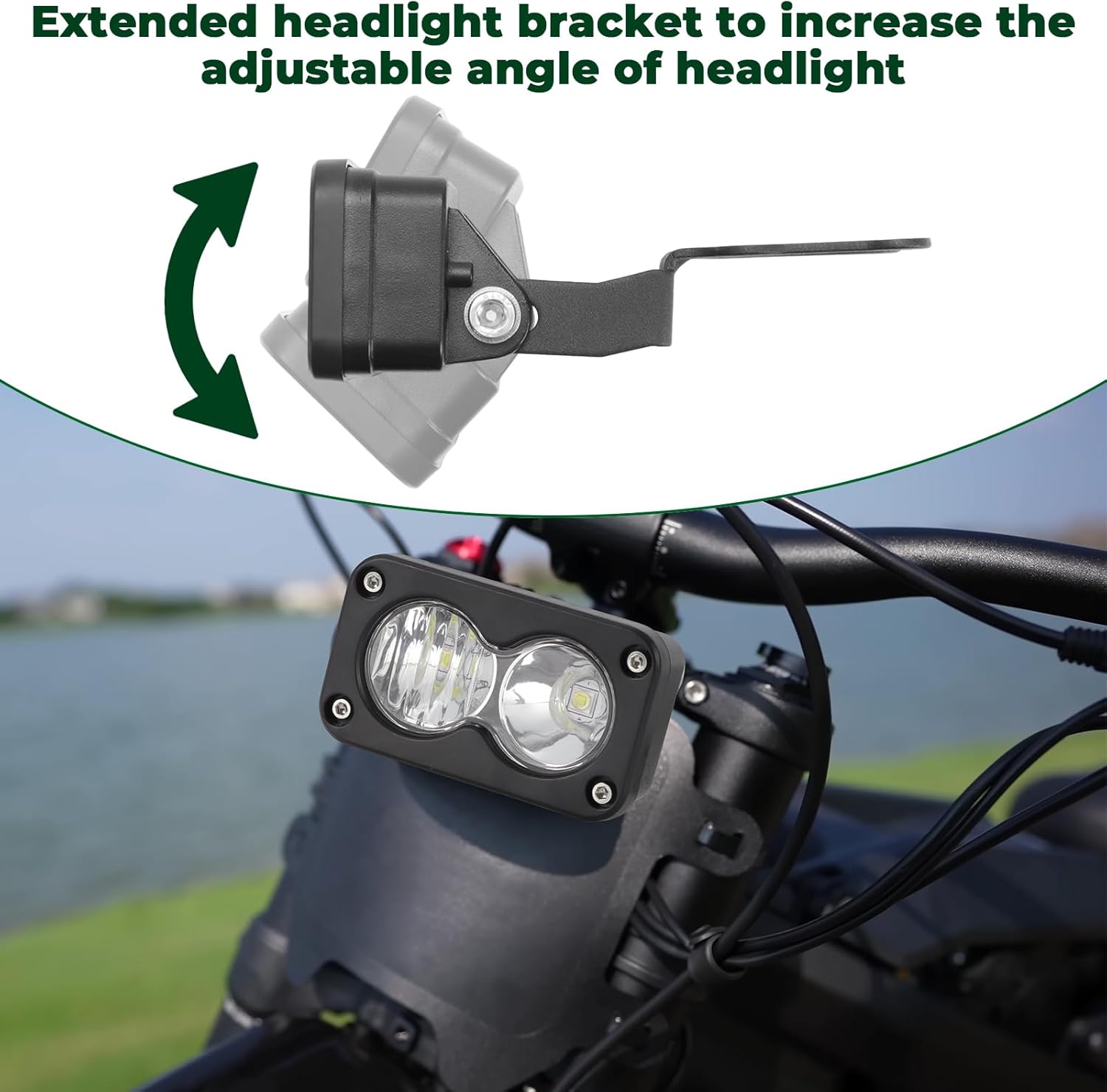 Motoparty Headlight Kit for Talaria XXX Sur-Ron Segway X260, Upgrade Version with Adapter Harness and Front Number Plate, Motorcycle Lights Bars（3 Inch）