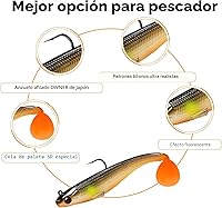 Vista 3 de TRUSCEND Easy Catch Pre-Rigged Soft Lures, Unique Vibrating Swim Action and Trembly Sinking Move for More Bites, Amazing Soft Swimbait for Family