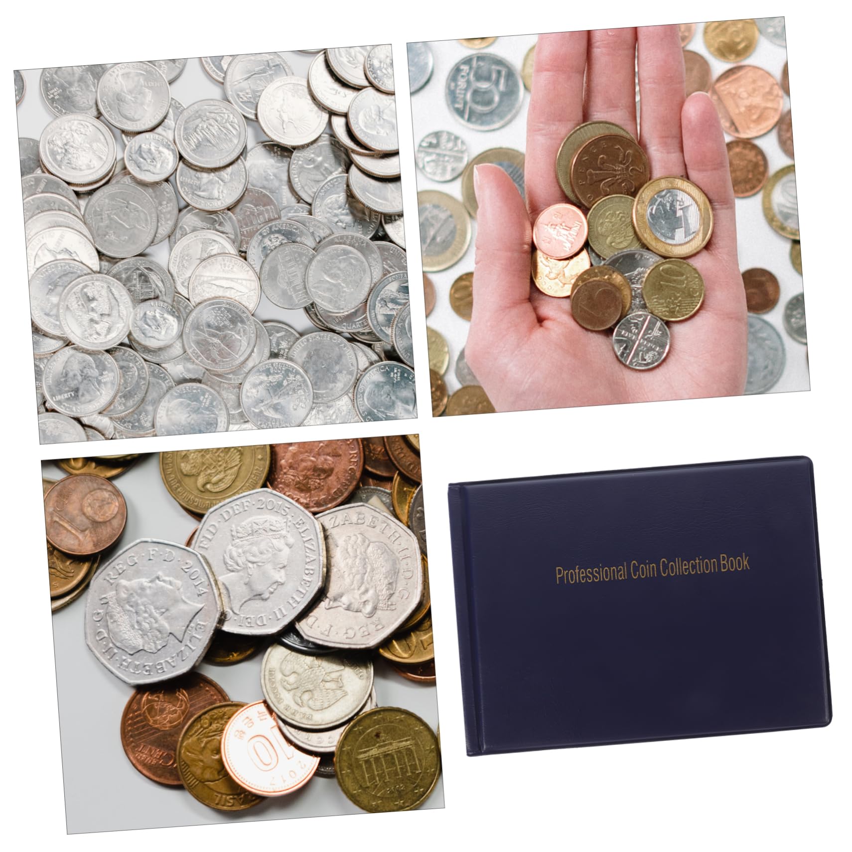 Amazon.co.jp: コインコレクションブック コイン収集用品 コイン収納アルバム 記念メダルケース クォーターコレクションブック コインディスプレイ収納ケース  コイン収納ブック 硬貨 収納 コインコレ : ホビー