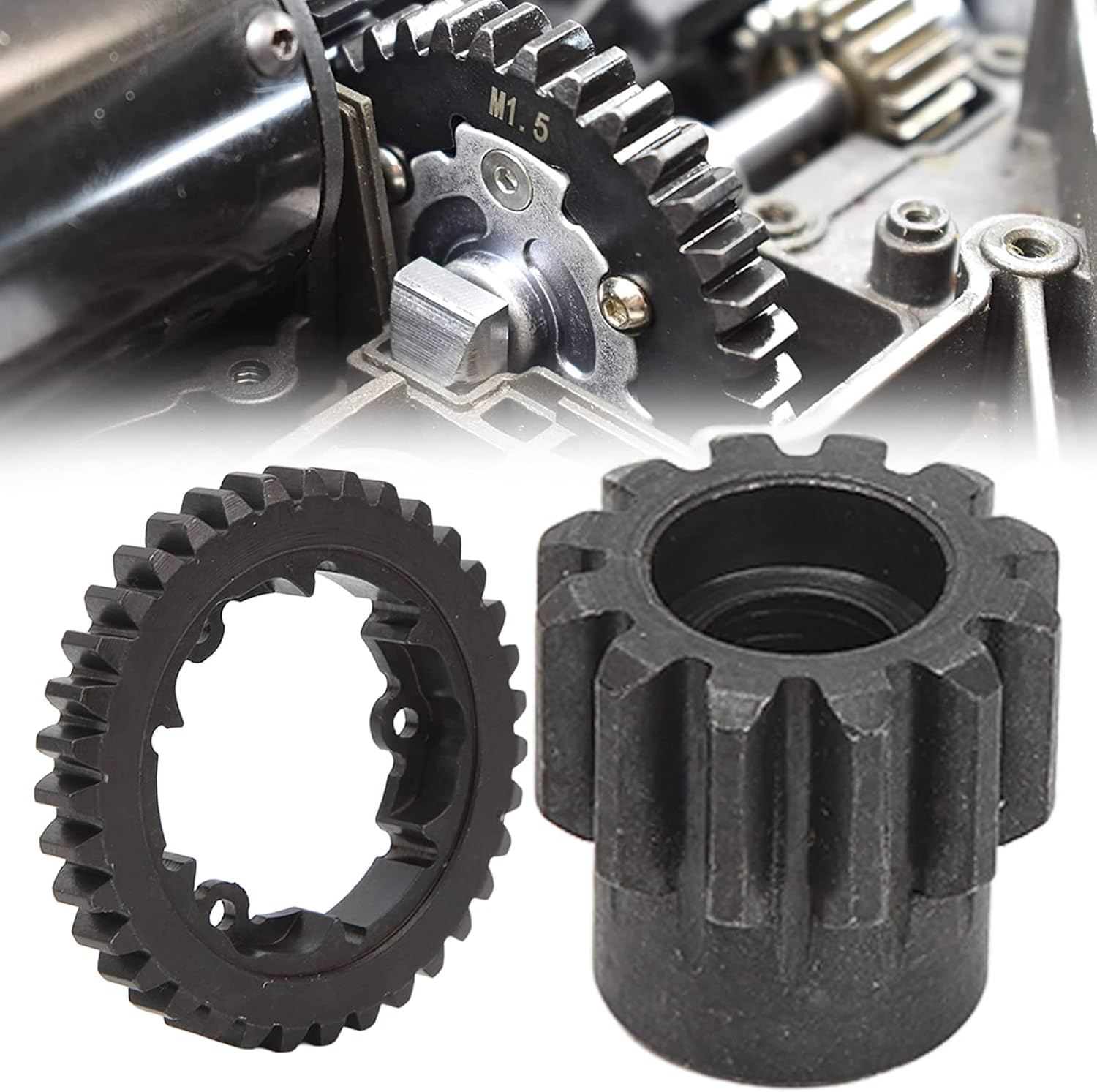 1/5 Scale RC Gear Set, Durable Steel 35T Spur and 15T Pinion Replacement, High-Performance RC Car Parts for Off-Road Racing, Hobbyists, and 1/5 Truck Models