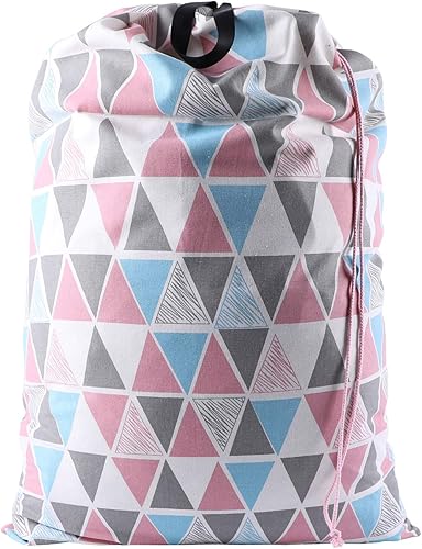 SWISSELITE Bolsa de lavandería con asa y cordón, bolsa de lavandería grande y resistente, 28 x 40 pulgadas, bolsa de ropa sucia de viaje para