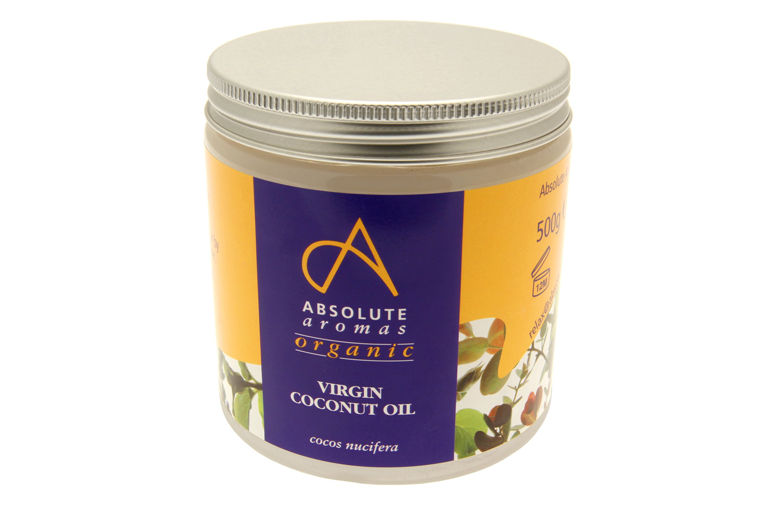 Absolute Aromas Organic Solid Coconut (Virgin) Oil 500g - Great for balms, hair and skin, make your own bespoke products by adding essential oils