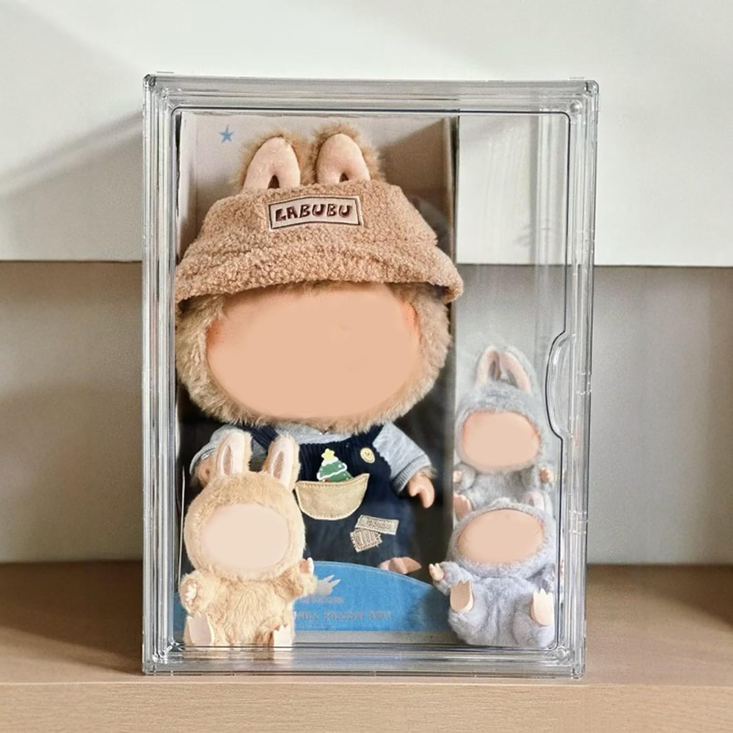 Cube Display Case for Labubu Doll Keychains, Display Stand for Dolls, Storage case for Dolls, Dust and Moisture Proof
