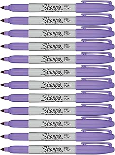 Sharpie Permanent Markers, Fine Point, Light Purple Ink, Pack of 12