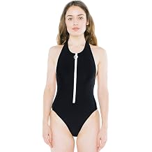 American Apparel Womens Nylon Tricot Zip Up Sleeveless One Piece
