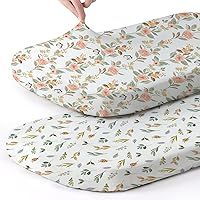 Vista 69 de BROLEX - Juego de sábanas elásticas ajustables para moisés, paquete de 2 sábanas para moisés/colchón, unisex, para niños y niñas, ultra suave, búho