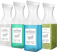 Vista 1 de Botella dispensadora de detergente para ropa 53oz con etiqueta, paquete de 4 dispensadores de detergente líquido, dispensador de detergente