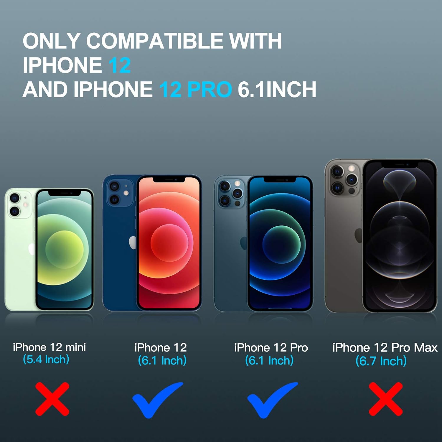 CTYBB [2 Pack] Compatible with iPhone 12 Case, Compatible with iPhone 12 Pro Case, 6.1 inch, Black + Clear