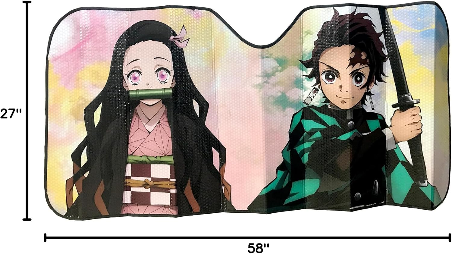 Demon Slayer Tanjiro and Nezuko Car Sunshade
