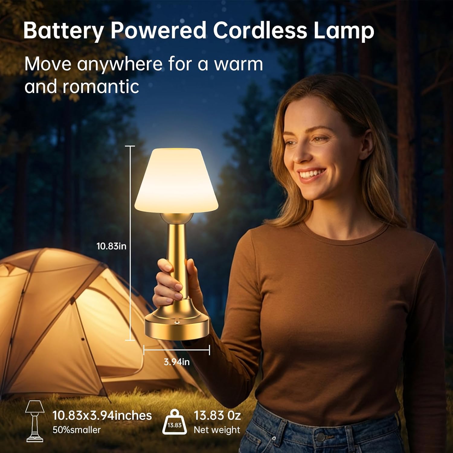 TRRMEZY IP65 Waterproof Shower Lamp for Bathroom,18-Hour Rechargeable Battery Operated Cordless Shower Light, 3-Color Dimmable Wireless Touch Lamp for Bathtub, Bath Light, Night Shower, Ideal Gifts - Image 8