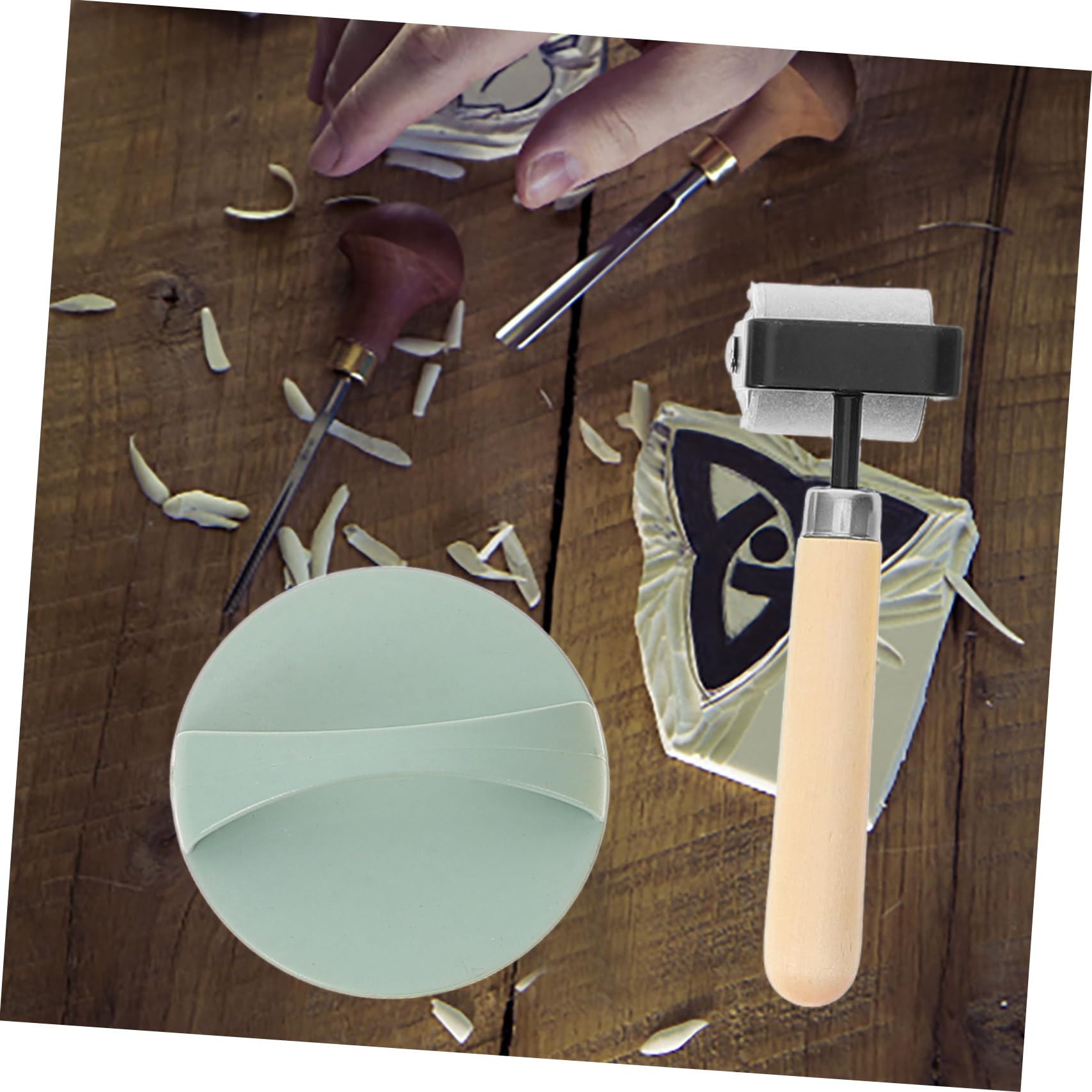 EXCEART 4 Set di Kit di Strumenti Innovativi per La Creazione di Timbri Rulli per Stampa Rulli per Inchiostro da Stampa Forniture Artistiche per Intaglio