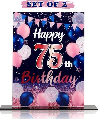 Miniatura 295 de LINGTEER Happy 11th Birthday Decorations, 2Pcs Black&Gold Stand Print Acrylic Table Centerpieces Backdrop Board- Cheers to 11 Years Old Fun Birthday