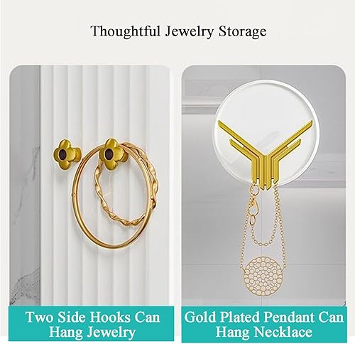 Miniatura 5 de JATIBOSH Organizador de cosméticos montado en la pared, estante de tocador para el hogar, sin perforación, productos para el cuidado de la piel del