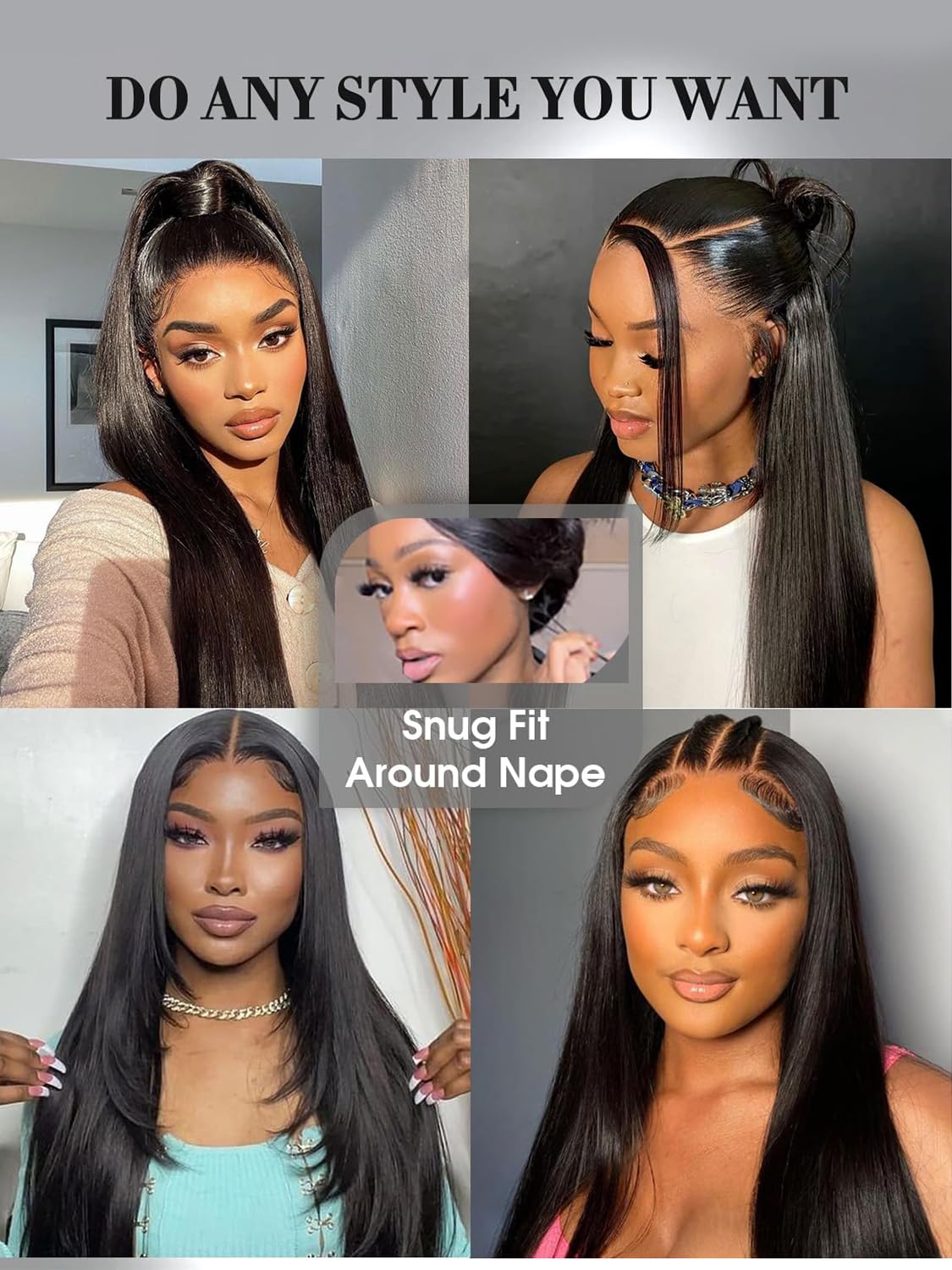 Perruque Cheveux Humain Brésilien Straight 22 Pouces 200 Densité 9X6 HD Lace Sans Colle Pre Plucked Pre Cut