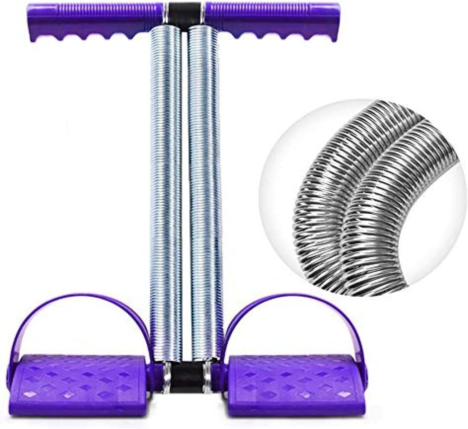 Dual Spring Tension Foot Pedal, Elastic Sit Up Pull Rope, Sit Up Equipment for Abdominal, Leg Exerciser Tummy Trimmer Sport Fitness Slimming Training Bodybuilding at Home Gym,Purple, Baifantastic