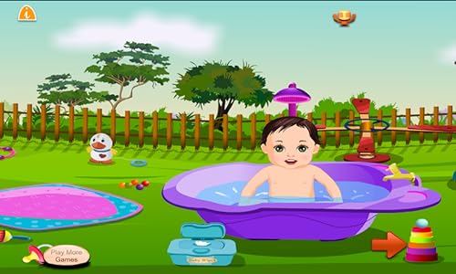 Kids Game: Garden Baby Bathing