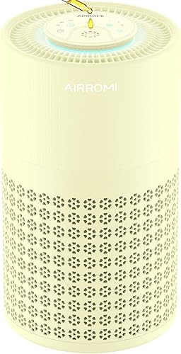 Miniatura 10 de Purificador de aire AIRROMI para dormitorio con filtro HEPA 3-en-1, purificador de aire para mascotas para el hogar con olor a orina de gato, cubre