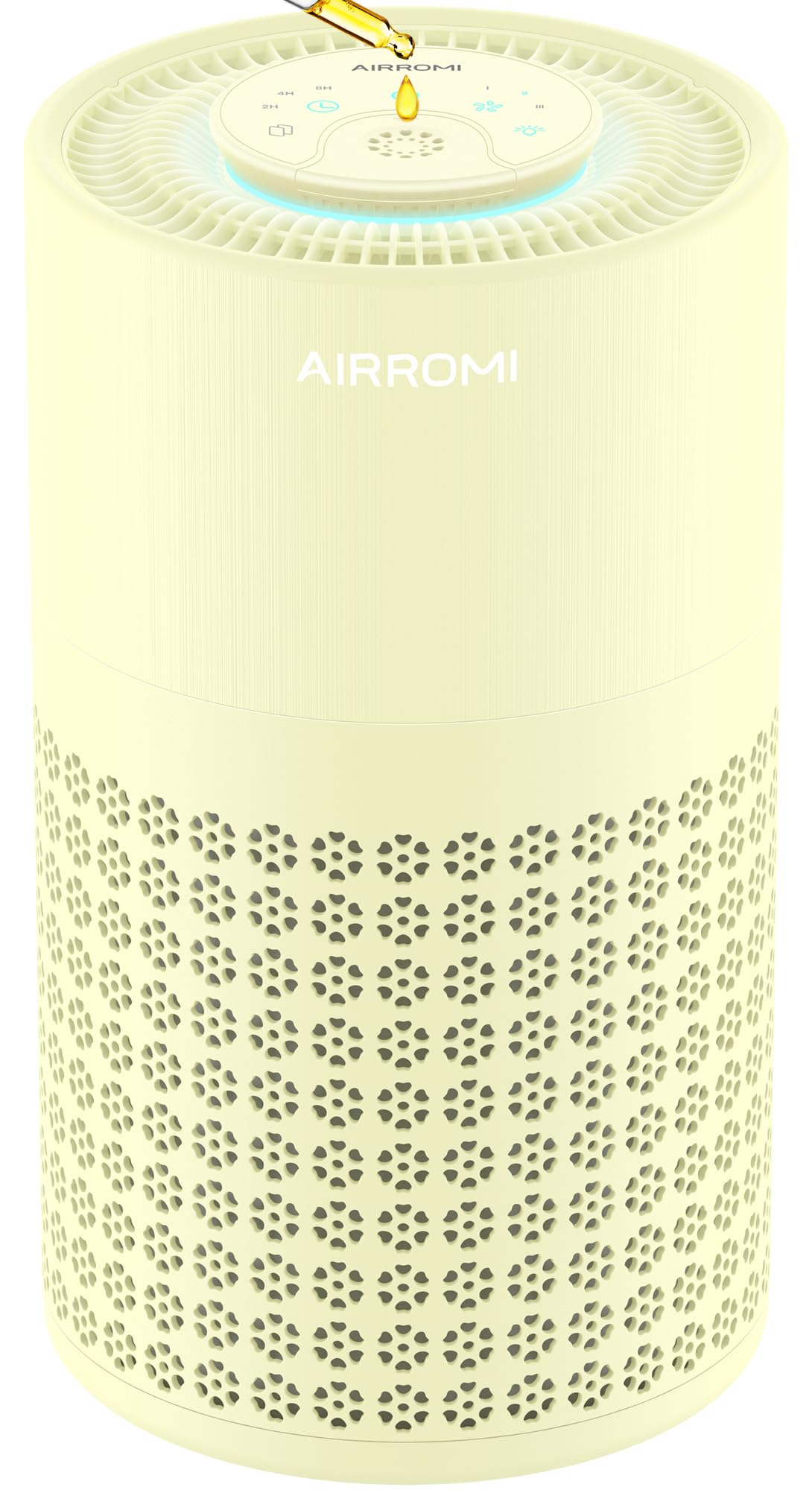 AIRROMI Air Purifier for Bedroom with HEPA Fet Filters, Pet Air Purifiers for Home Cat Pee Smell, Covers Up to 990Ft², Quiet 360° intake Air Cleaner for Allergies Dust Smoke Odor A2001 Yellow