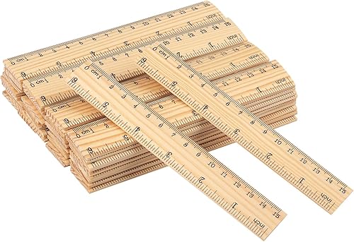 Miniatura 8 de 144 paquetes de reglas de madera, regla escolar de madera de doble cara de 12 pulgadas para el hogar, estudiantes, uso de oficina, 2 escalas, por,