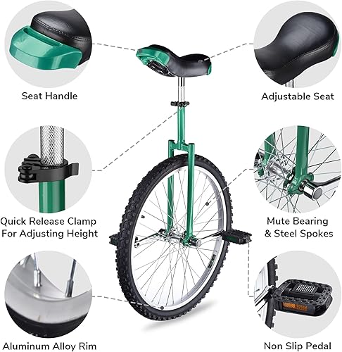 Miniatura 59 de AW Rueda de 16/18/20/24 pulgadas, asiento ajustable para exteriores, para adultos, niños, deportes al aire libre, ejercicio de fitness, para elegir