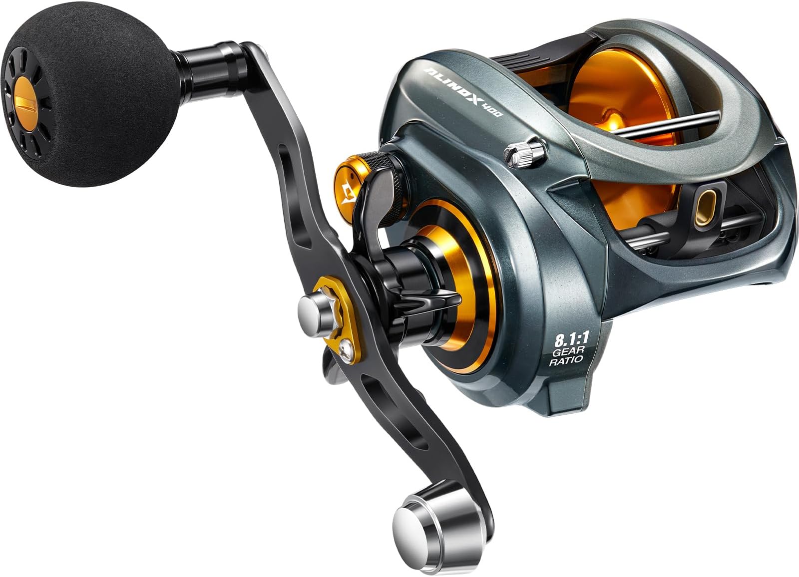 Piscifun Alijoz 400 Baitcaster Fishing Reel, 38Lbs Max Drag Aluminum Alloy Frame Baitcasting Reel, Available in 6.6:1/8.1:1 Gear Ratio, Freshwater and Saltwater Low Profile Casting Reel for Musky