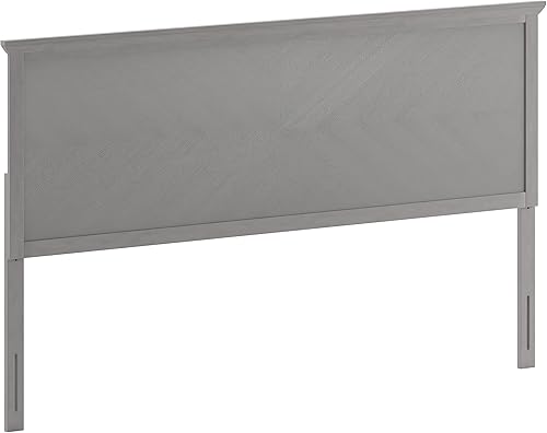 Miniatura 20 de Flash Furniture Fiona - Cabecera de madera tamaño Queen, cabecera ajustable con patrón de espiga en color gris lavado Gris desteñido,Marrón
