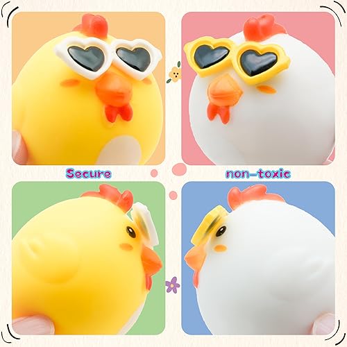 Miniatura 2 de 1 pelota antiestrés para pollitos, lindas bolas estrujables para niños y adultos, juguetes sensoriales para aliviar el estrés para TDAH, TDA/autismo