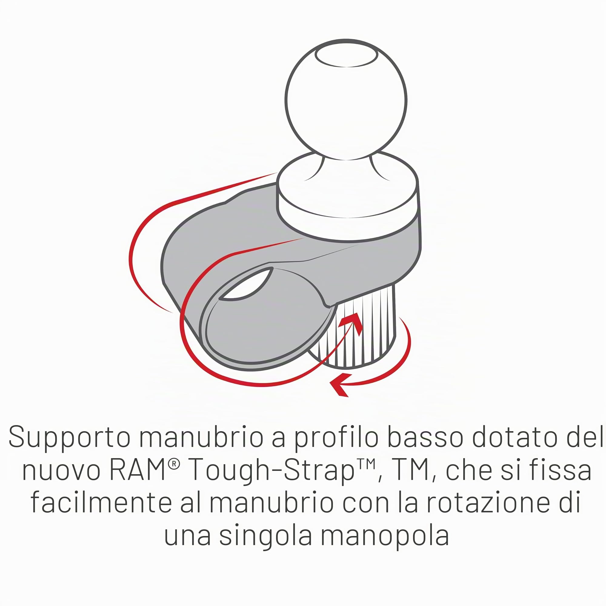 RAM MOUNTS Quick-Grip XL - Supporto per telefono con RAM con cinturino rigido base per manubrio RAP-B-460-A-PD4U per bici e manubrio moto