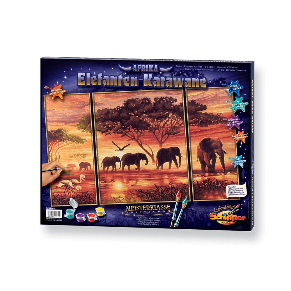 Schipper - 609260455 - Africa - Elephant Caravan - Tableau à Dessin - Taille 40 x 50 cm